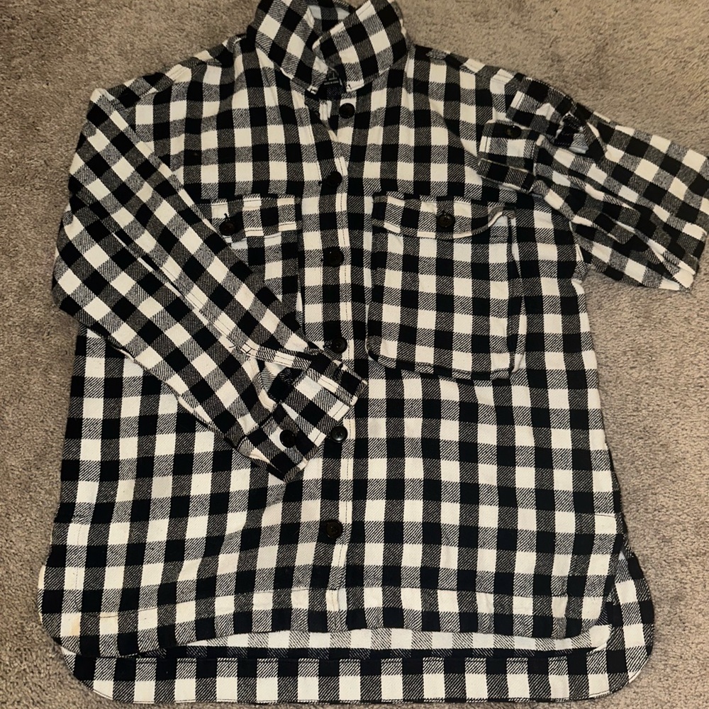Black & White Checkered Flannel Shirt